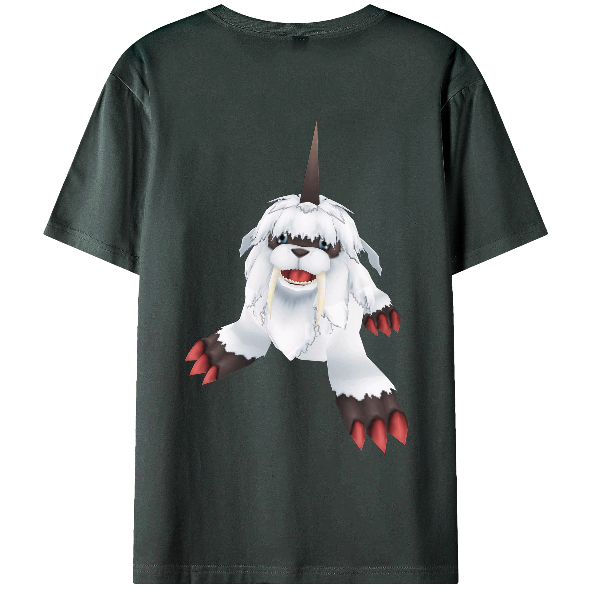 （画像用） Digimon デジタルモンスター/デジモン 綿100％ メンズ半袖Tシャツ（バックプリント） 通気性
